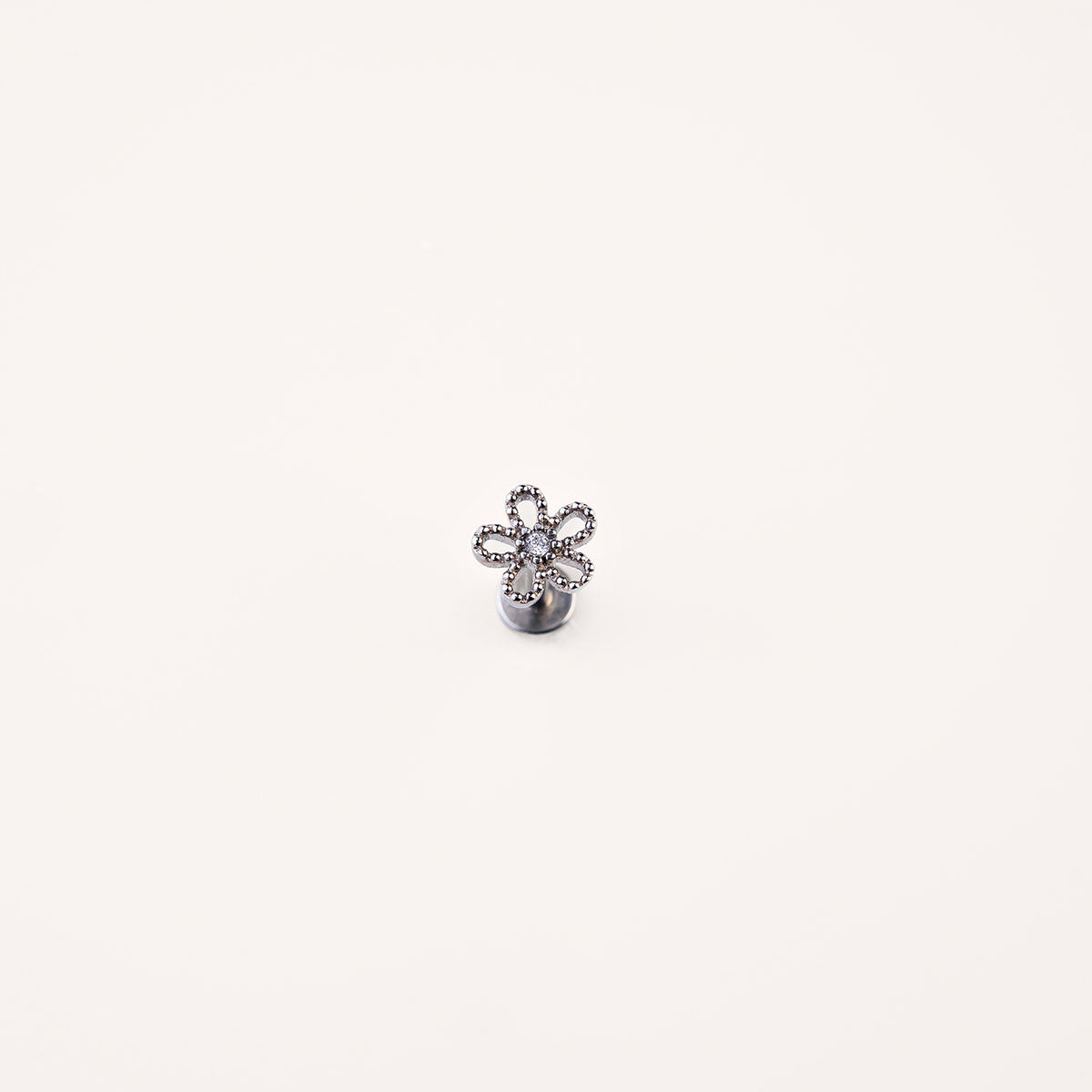 Labret fiore con brillantino centrale